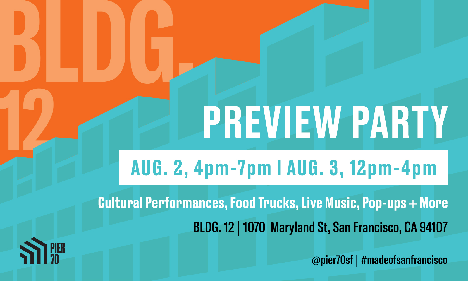 Building 12 Preview Party - Cultural performance, food trucks, live music, pop-up and more